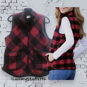 Cute Red and Black Buffalo Plaid Vest